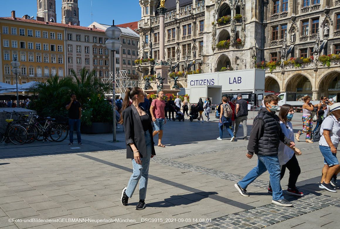 04.09.2021 -IAA - Automobilaustellung auf dem Marienplatz in München