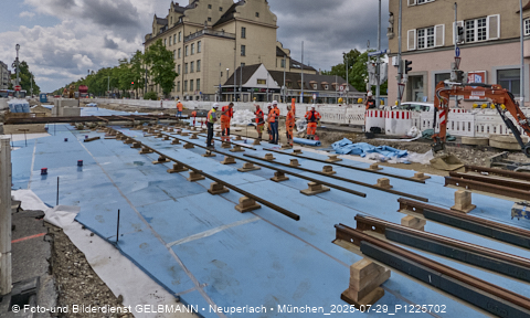 29.07.2025 - Tram-Gleisbaustelle in Laim