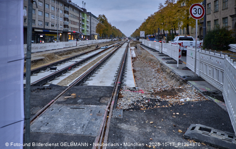 17.10.2025 - TRAM-Gleisbau in der Fürstenrieder Straße in Laim