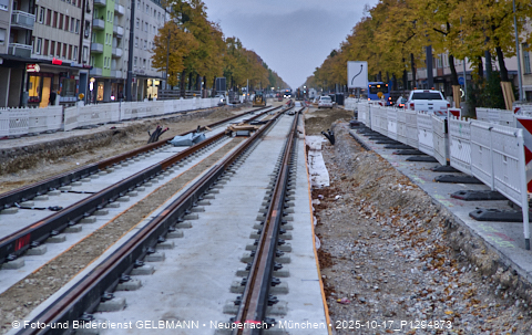 17.10.2025 - TRAM-Gleisbau in der Fürstenrieder Straße in Laim