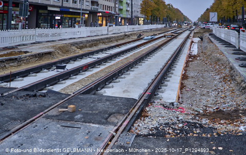17.10.2025 - TRAM-Gleisbau in der Fürstenrieder Straße in Laim