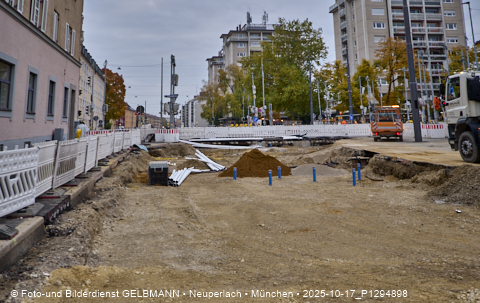 17.10.2025 - TRAM-Gleisbau in der Fürstenrieder Straße in Laim
