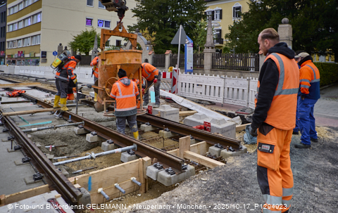 17.10.2025 - TRAM-Gleisbau in der Fürstenrieder Straße in Laim