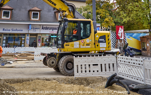 17.10.2025 - TRAM-Gleisbau in der Fürstenrieder Straße in Laim