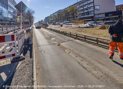 17.10.2025 - TRAM-Gleisbau in der Fürstenrieder Straße in Laim