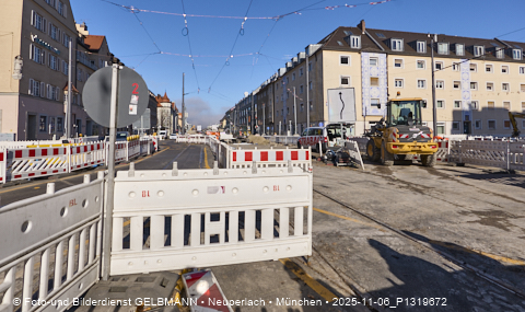 17.10.2025 - TRAM-Gleisbau in der Fürstenrieder Straße in Laim