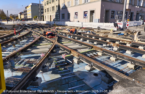 17.10.2025 - TRAM-Gleisbau in der Fürstenrieder Straße in Laim