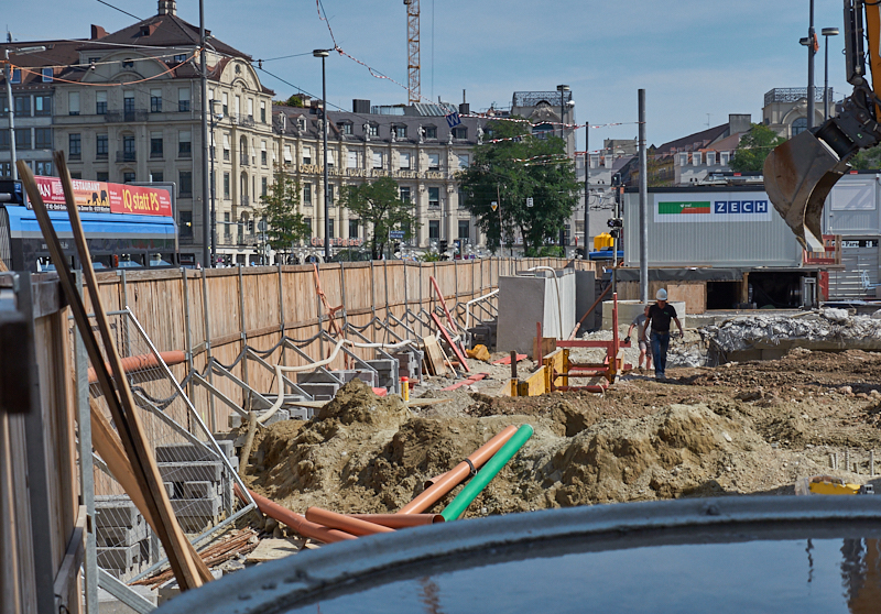28.08.2019 - Hotel Köbigshof in München. Die Baustelle