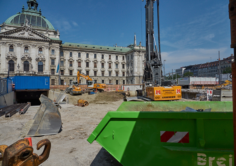 28.08.2019 - Hotel Köbigshof in München. Die Baustelle