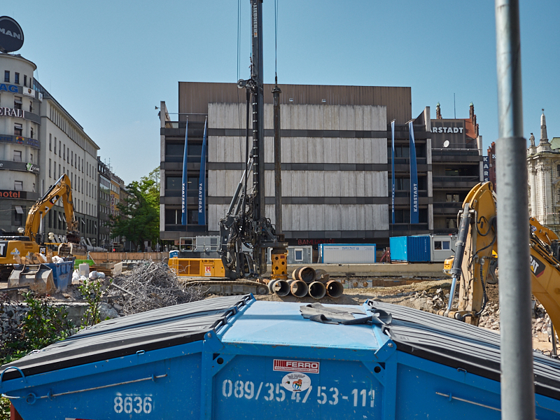 28.08.2019 - Hotel Köbigshof in München. Die Baustelle