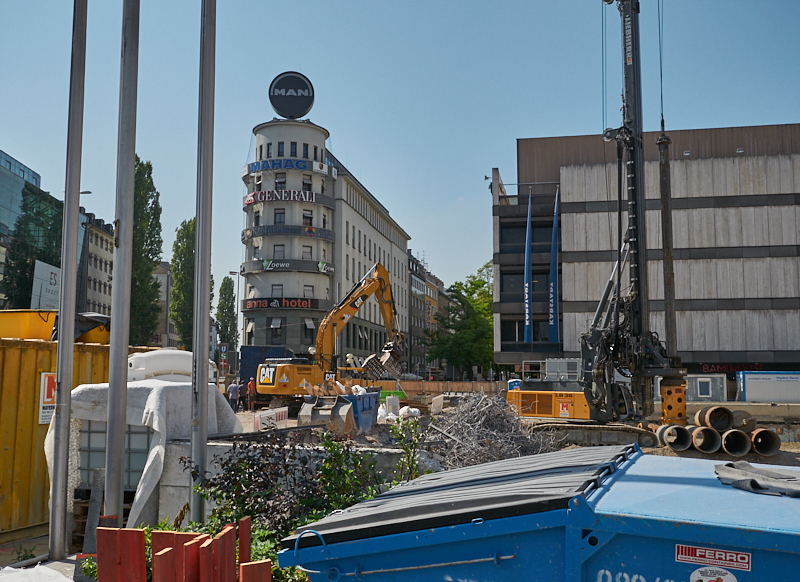 28.08.2019 - Hotel Köbigshof in München. Die Baustelle