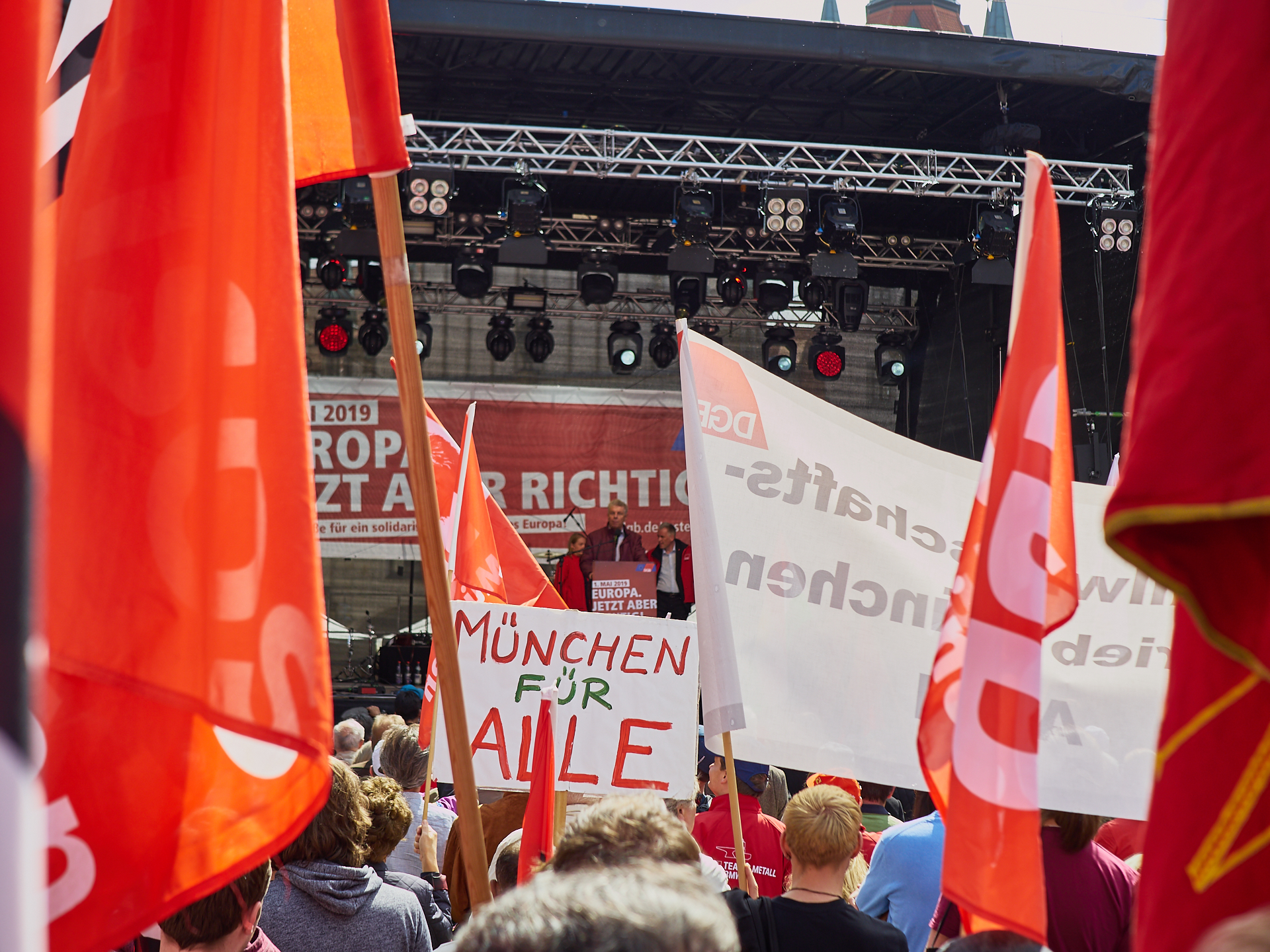 01.05.2019 - Maikundgebung auf dem Münchner Marienplatz