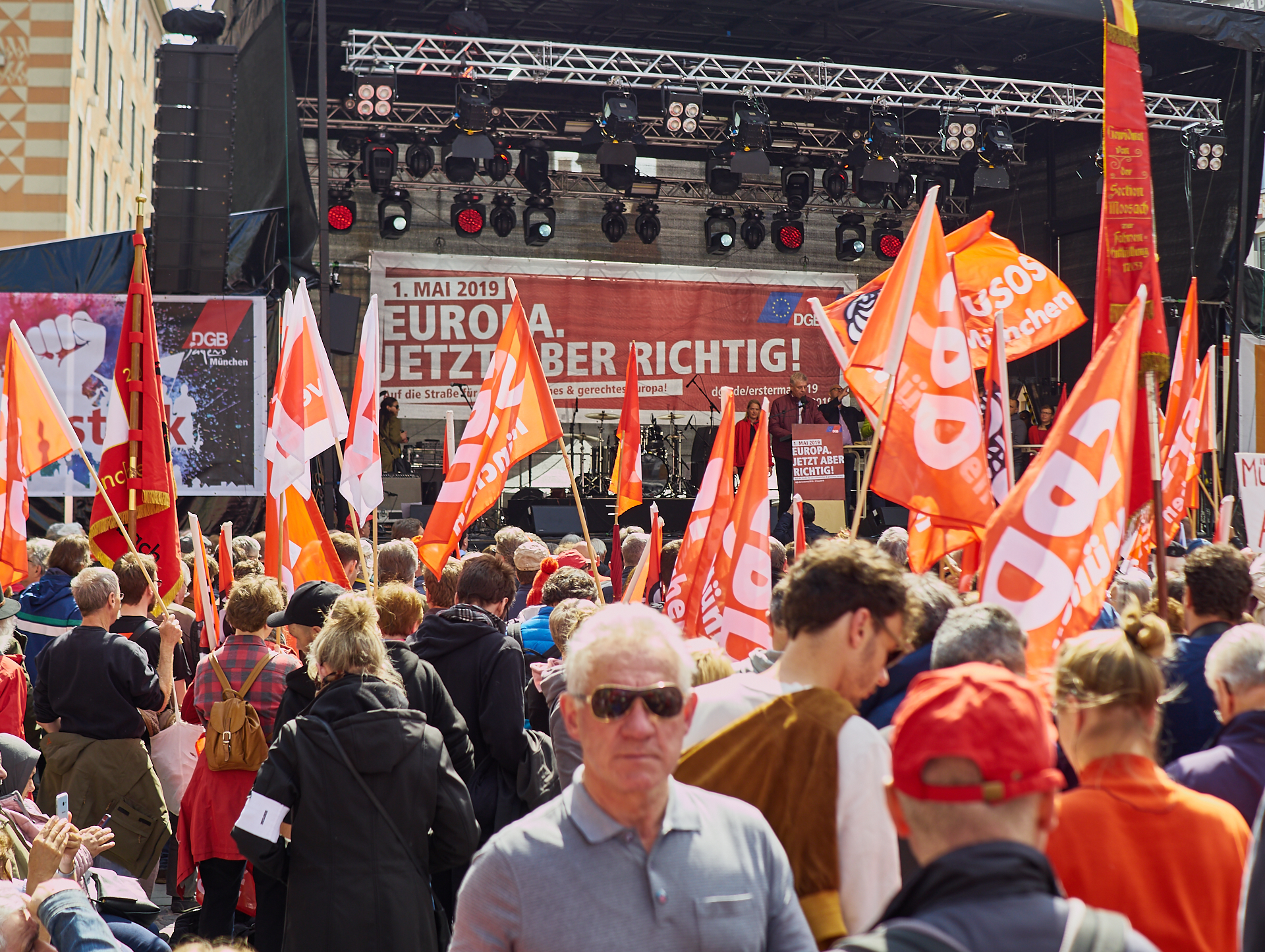 01.05.2019 - Maikundgebung auf dem Münchner Marienplatz