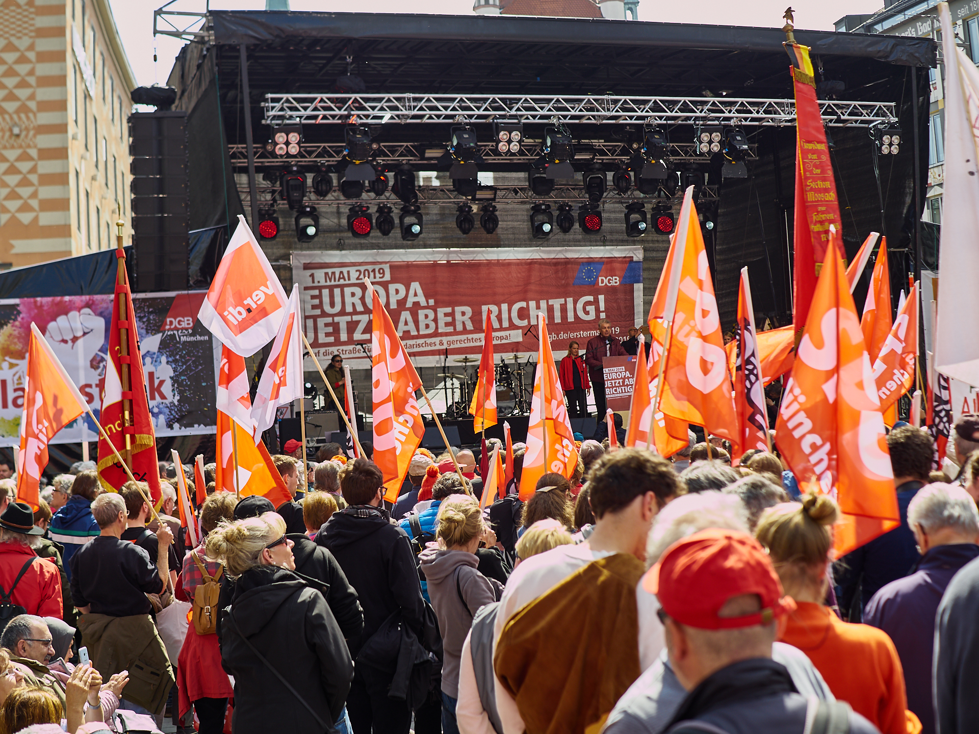 01.05.2019 - Maikundgebung auf dem Münchner Marienplatz
