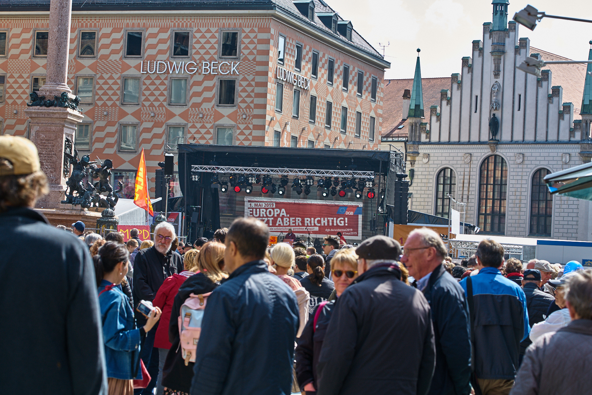 01.05.2019 - Maikundgebung auf dem Münchner Marienplatz