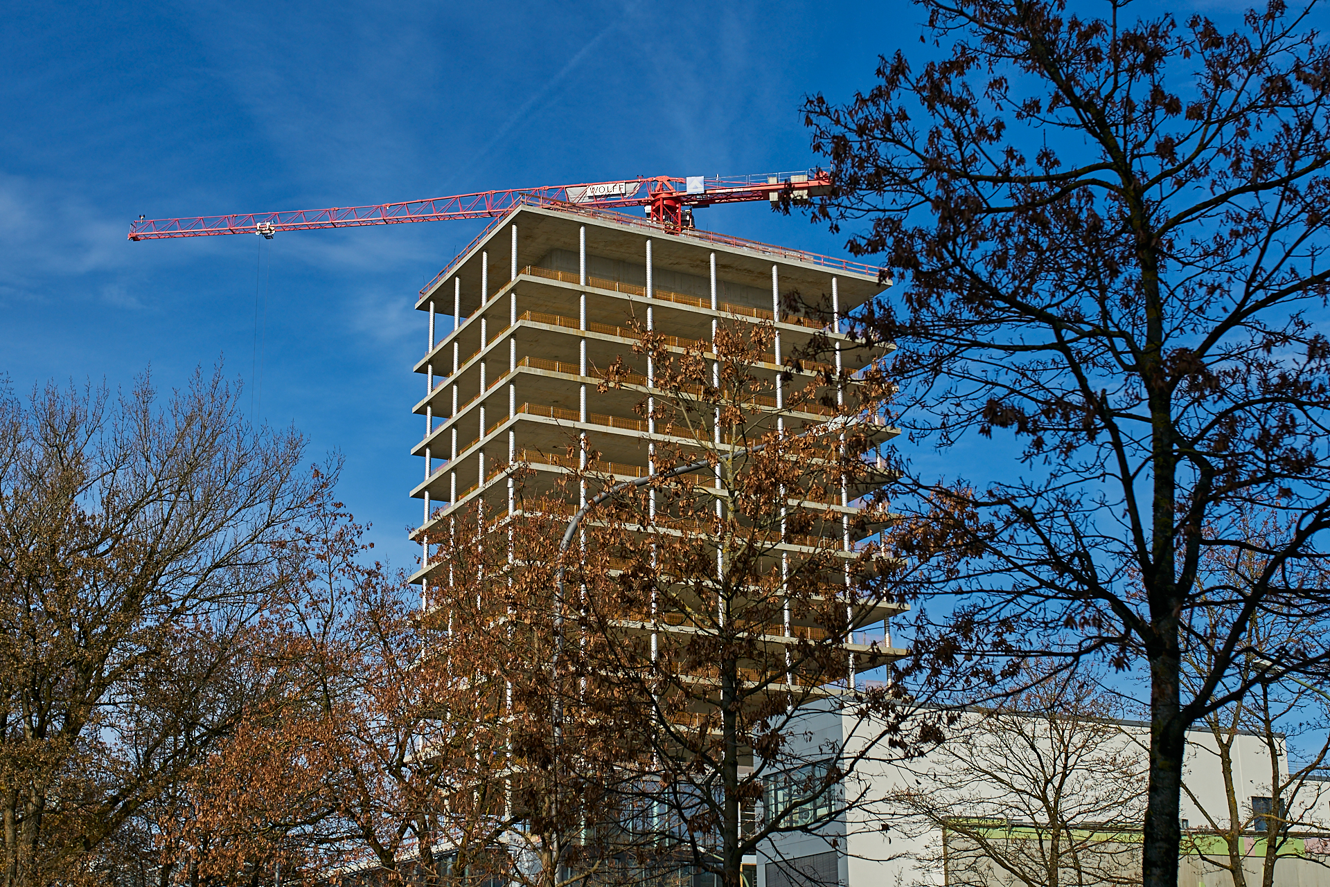 23.11.2016 - Beide Bürohochhäuser, der HIGHRISE und das ATLAS, befinden sich im Rohbau