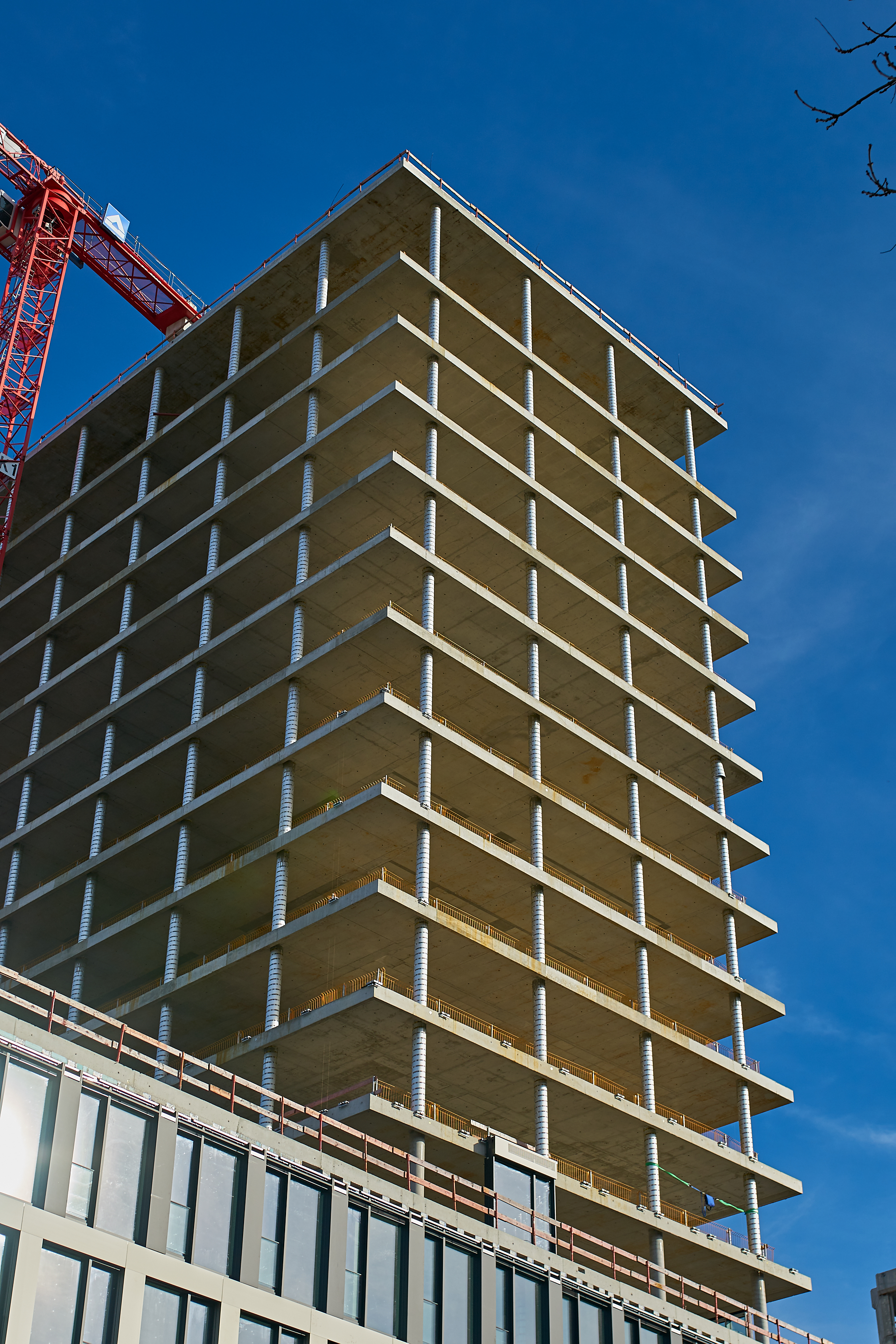 23.11.2016 - Beide Bürohochhäuser, der HIGHRISE und das ATLAS, befinden sich im Rohbau