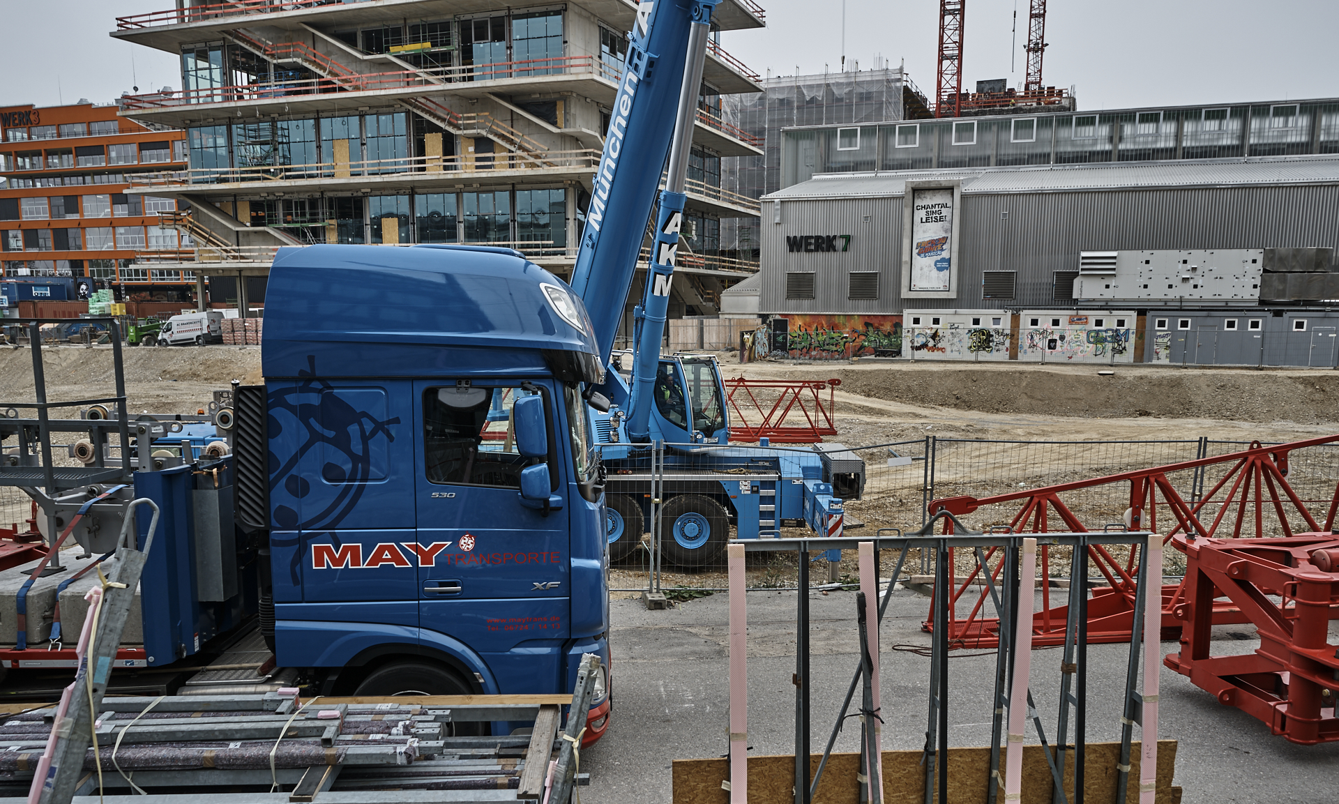 #Kunspark Ost, #ATLAS, #Kranabbau, #Baustelle, #Atlas Bürokomplex, #Allianz,