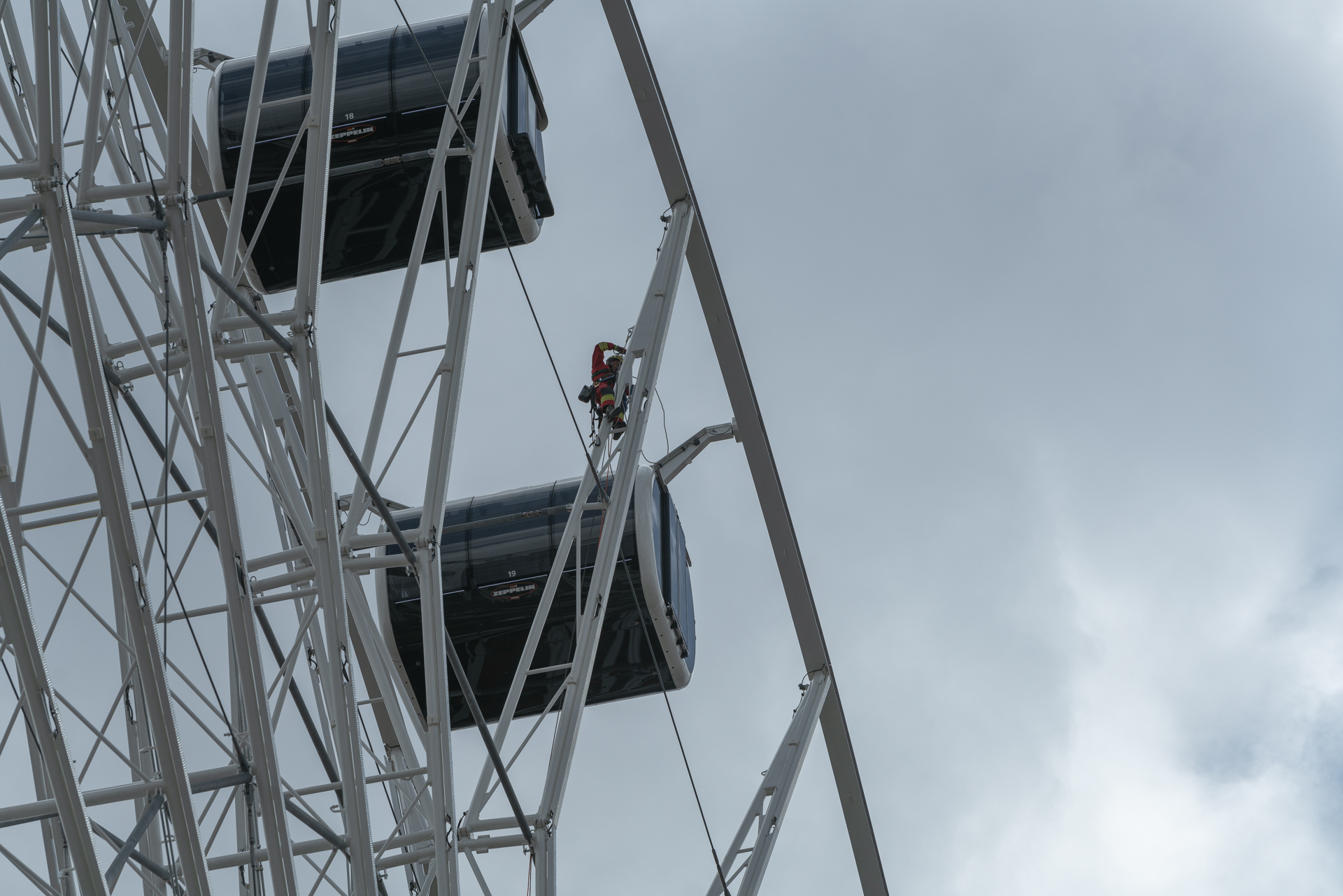 26.03.2019 - Feuerwerübung am Riesenrad un dan den Gondeln