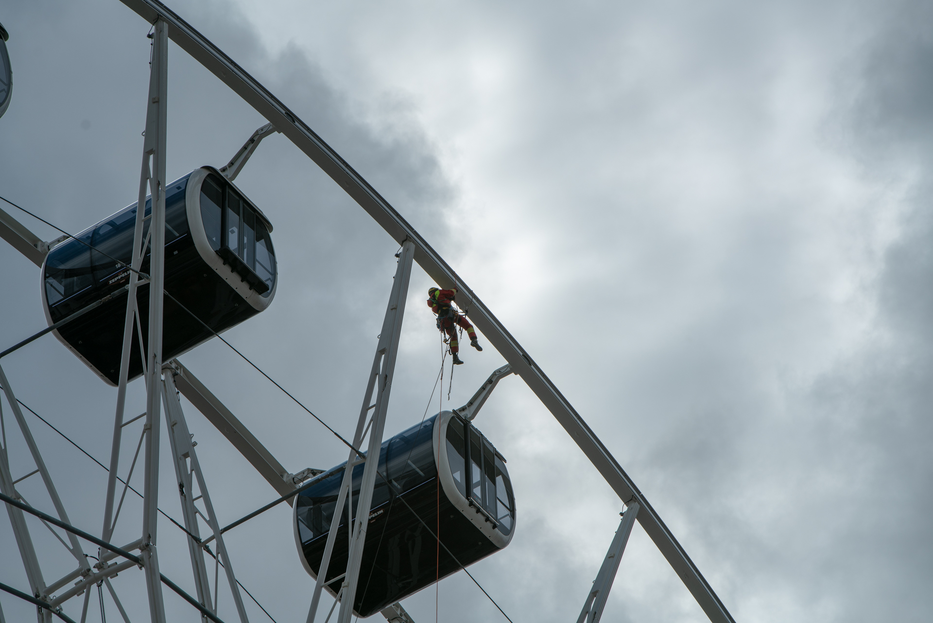 26.03.2019 - Feuerwerübung am Riesenrad un dan den Gondeln