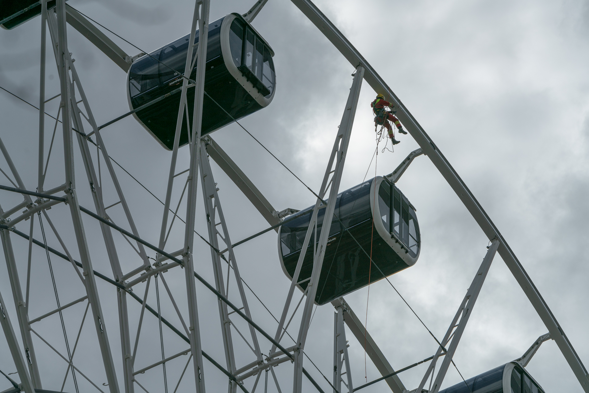 26.03.2019 - Feuerwerübung am Riesenrad un dan den Gondeln