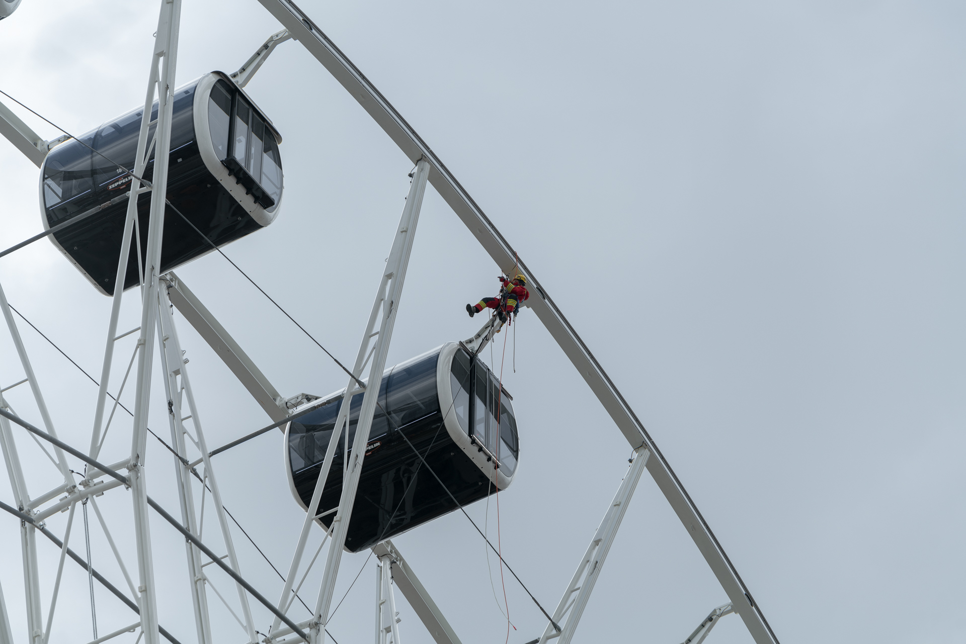 26.03.2019 - Feuerwerübung am Riesenrad un dan den Gondeln