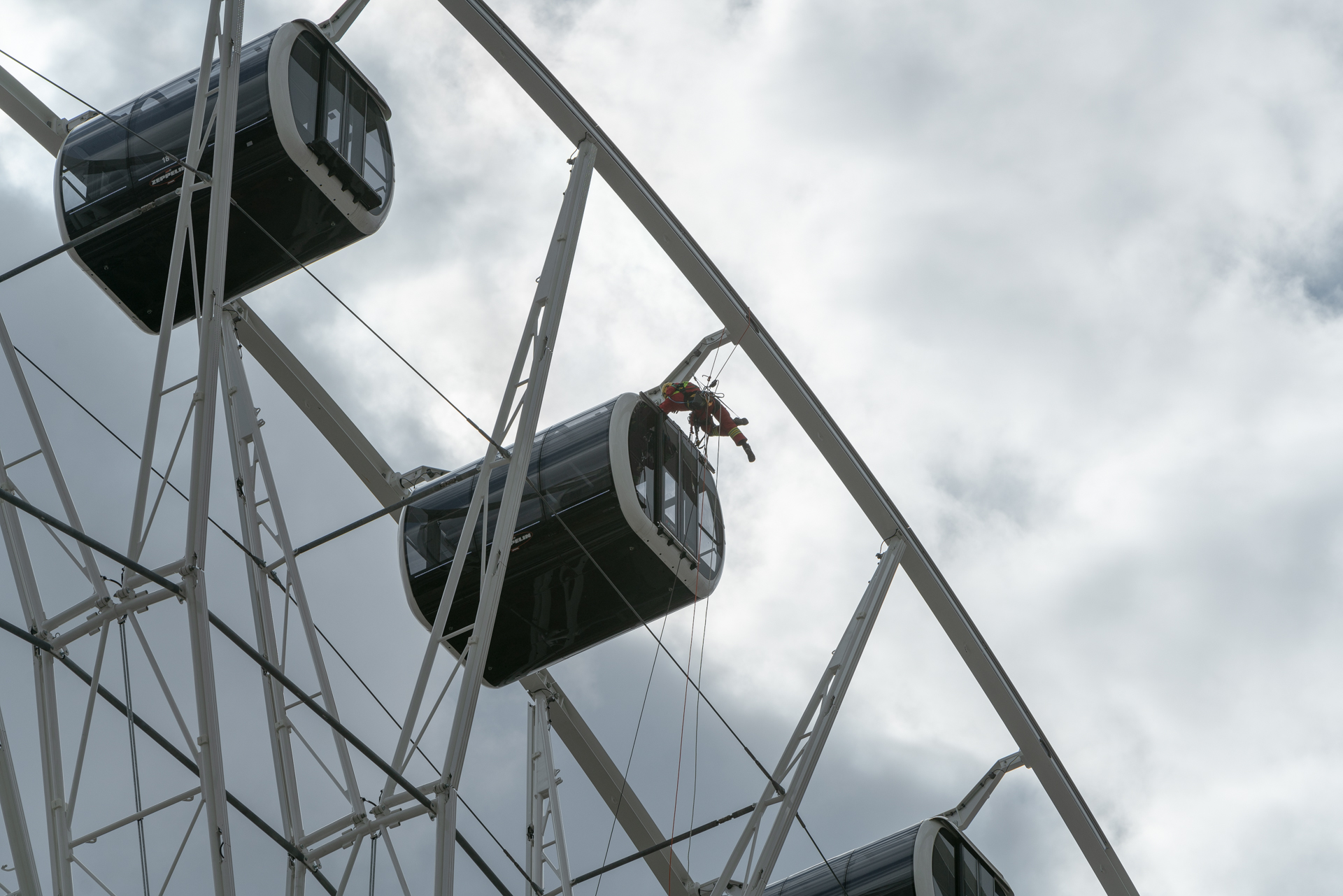 26.03.2019 - Feuerwerübung am Riesenrad un dan den Gondeln