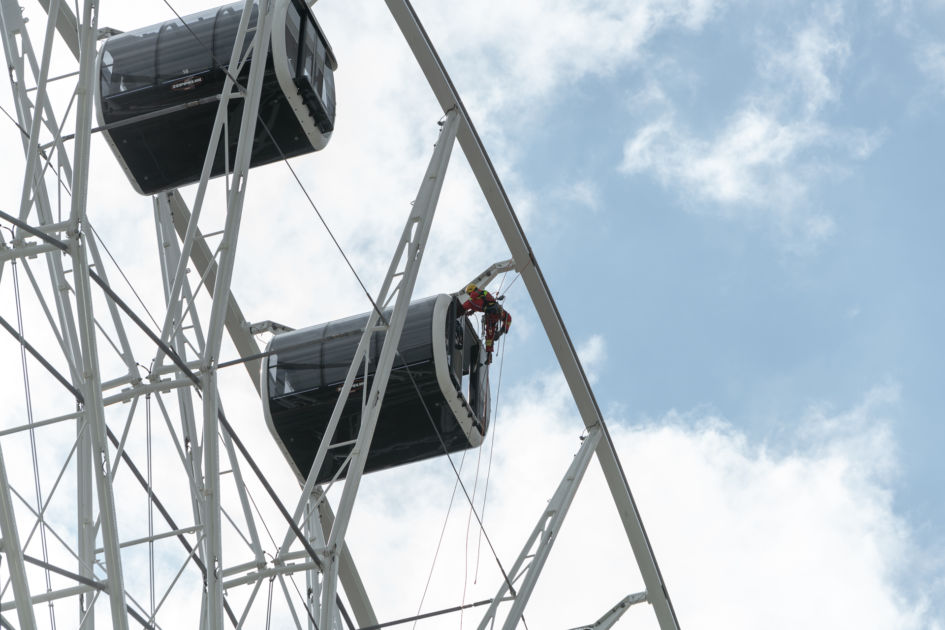 26.03.2019 - Feuerwerübung am Riesenrad un dan den Gondeln
