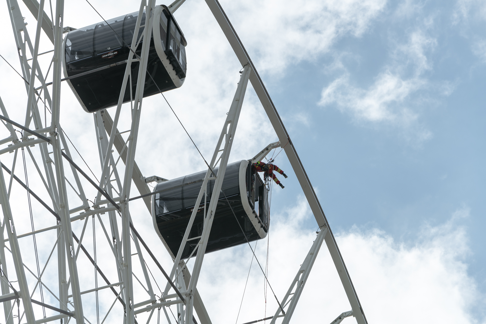 26.03.2019 - Feuerwerübung am Riesenrad un dan den Gondeln