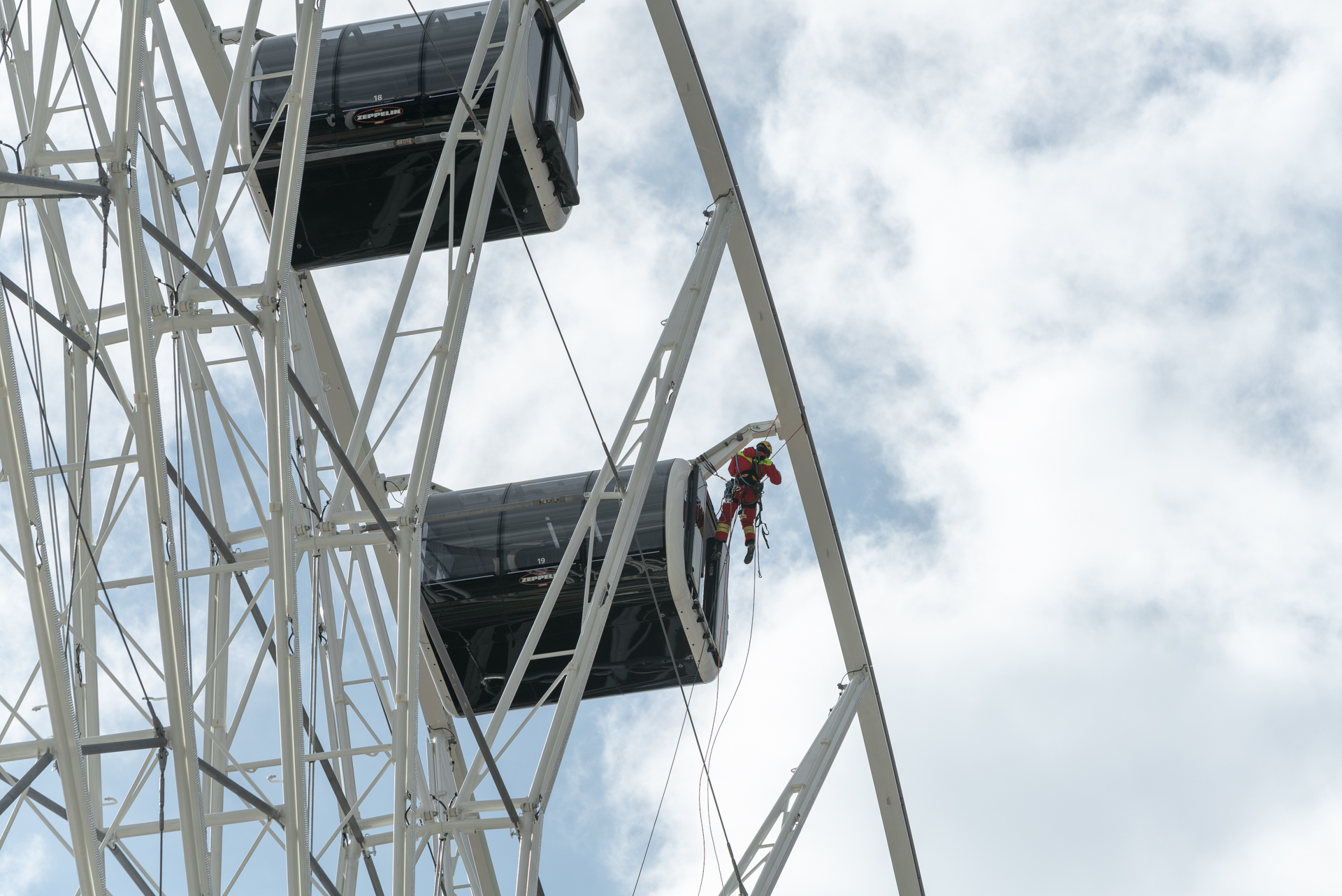 26.03.2019 - Feuerwerübung am Riesenrad un dan den Gondeln