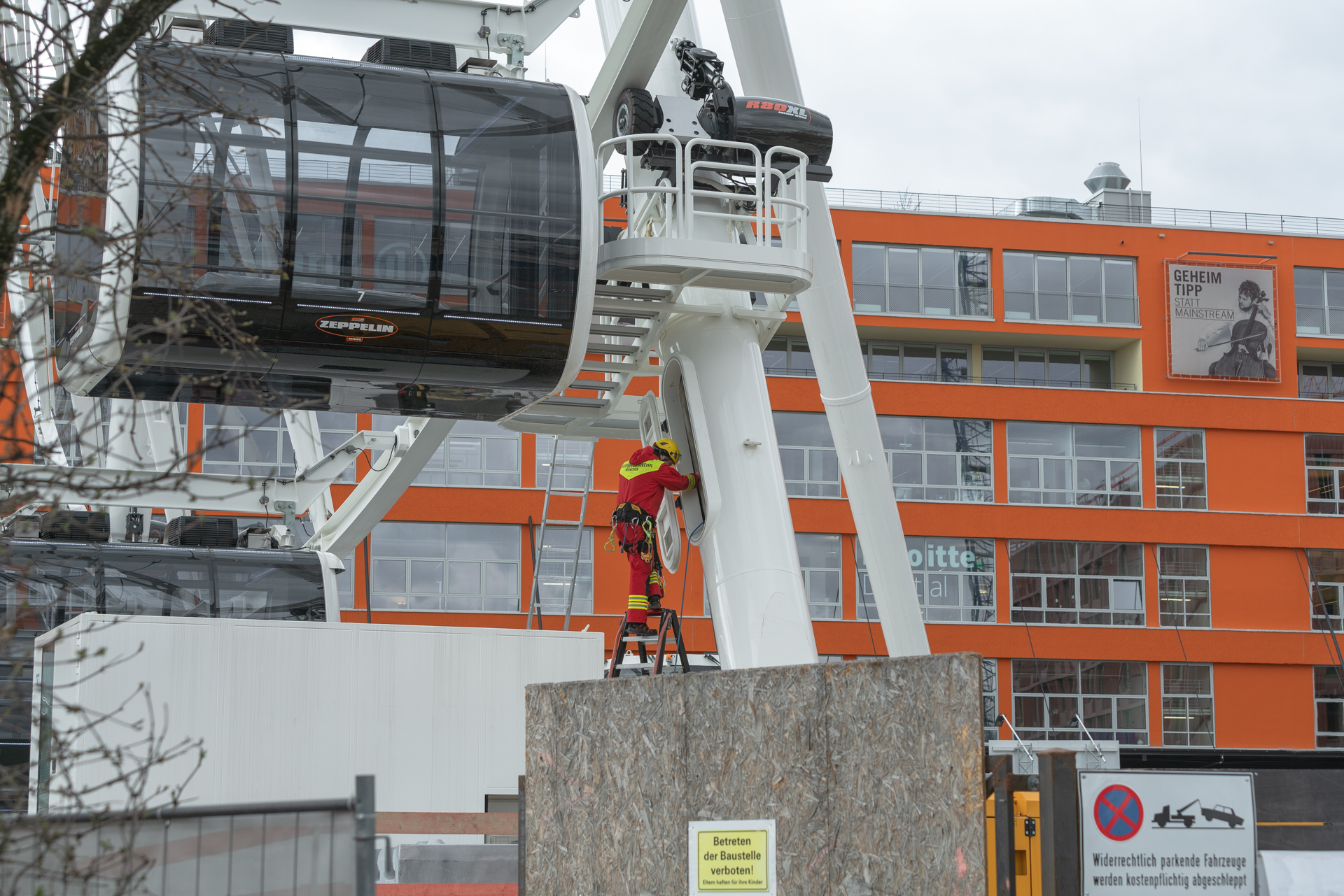 26.03.2019 - Feuerwerübung am Riesenrad un dan den Gondeln