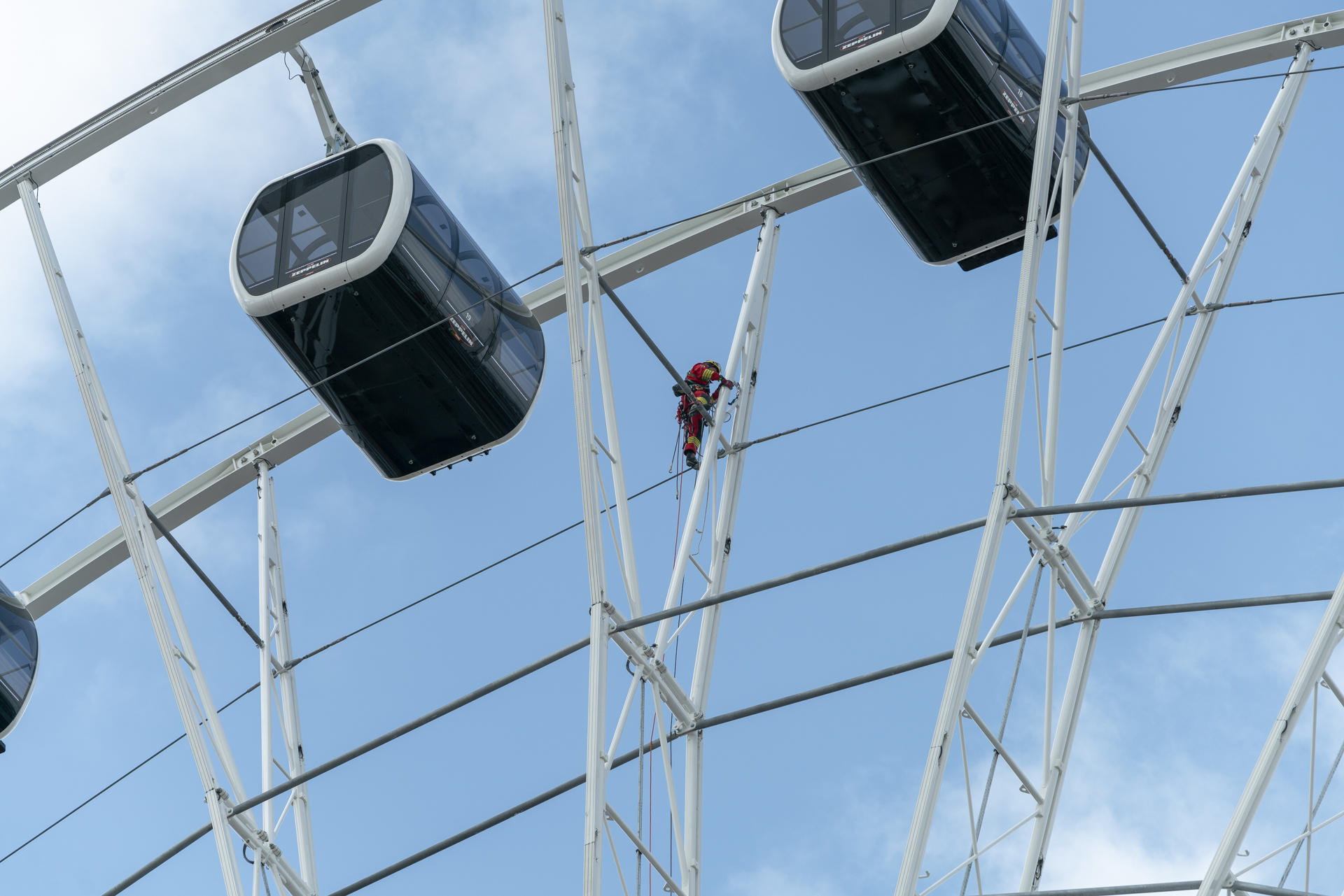 26.03.2019 - Feuerwerübung am Riesenrad un dan den Gondeln