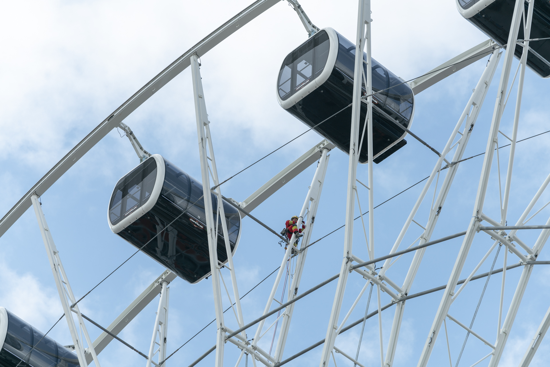 26.03.2019 - Feuerwerübung am Riesenrad un dan den Gondeln
