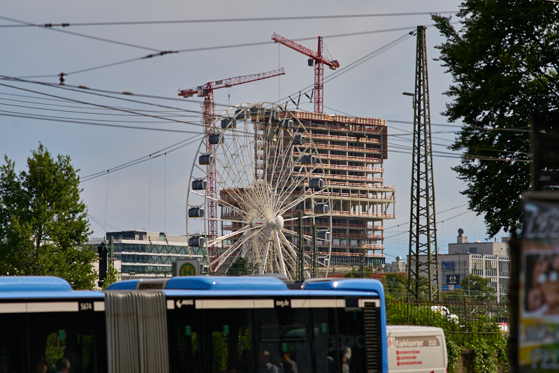 06.08.2019 - Das Riesenrad im Werksviertel Mitte, nahe dem Ostbahnhof München